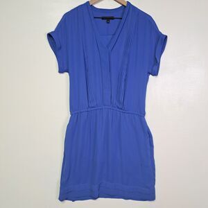 Banana Republic Tank Dress Womens Medium Blue Drawstring Waist Pockets Pullover